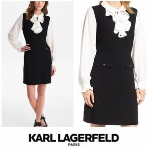 New w/tags Karl Lagerfeld Monochrome Long Sleeve Dress